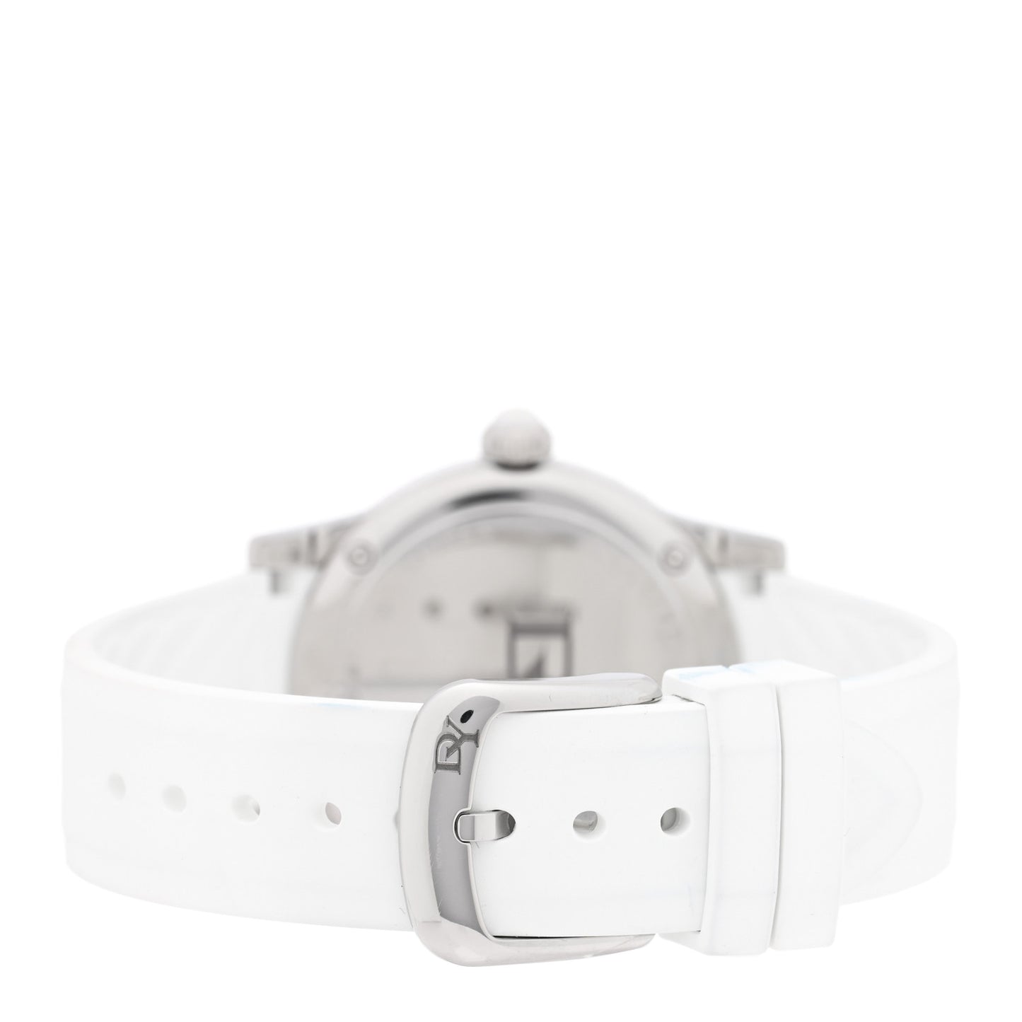 Stainless Steel Rubber Diamond 35mm Classic Quartz Watch White