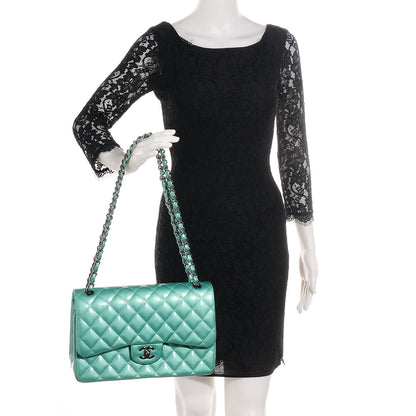 Chanel Patent Jumbo Double Flap Green 2 of 18