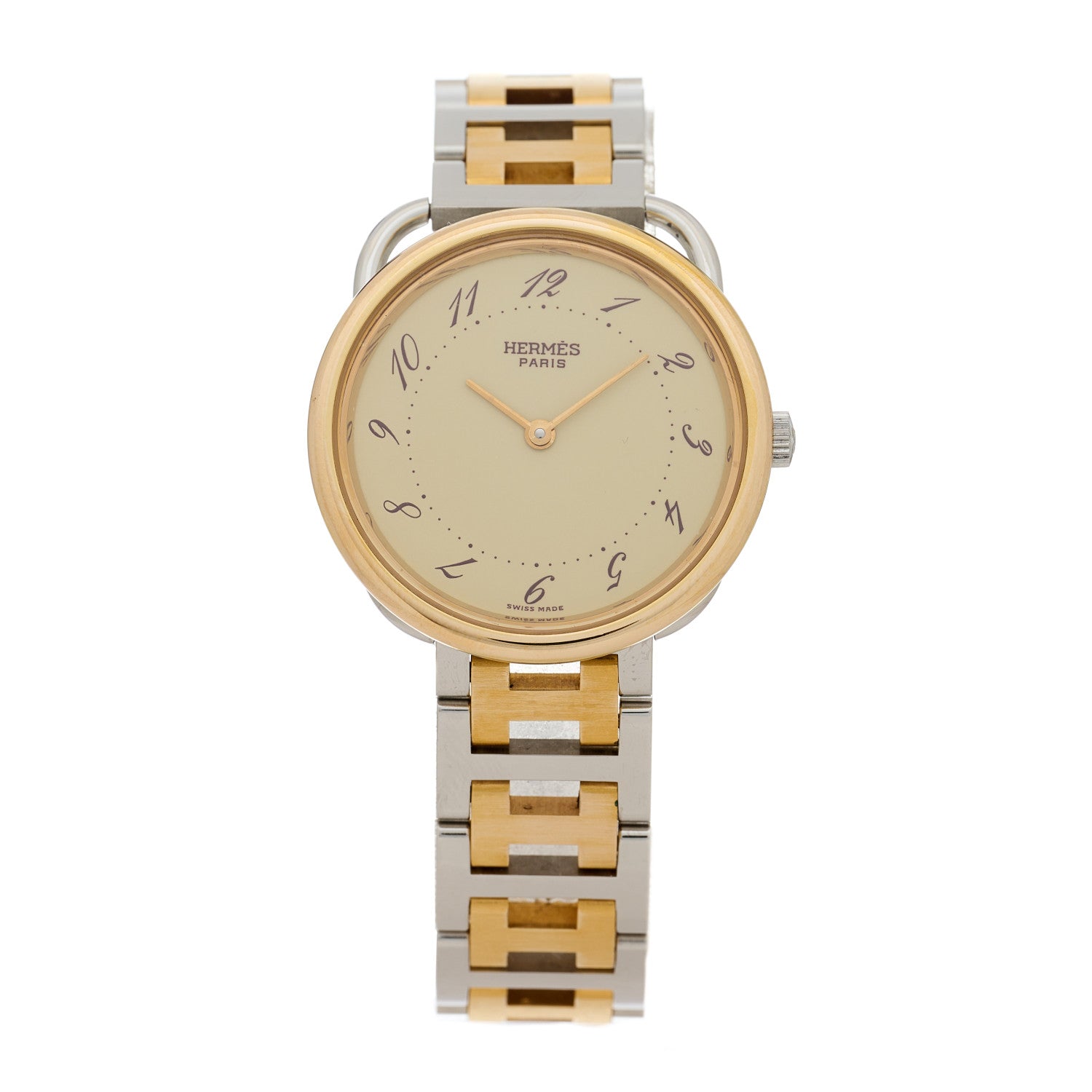 Hermes Stainless Steel 25mm Arceau Clipper Quartz Watch Gold 1 of 4