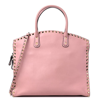 Valentino Garavani Vitello Rockstud Dome Shopper Pop Gardenia 1 of 9