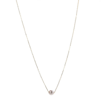 Mikimoto 18K Yellow Gold Akoya Pearl 8mm Single Pendant Necklace 1 of 6