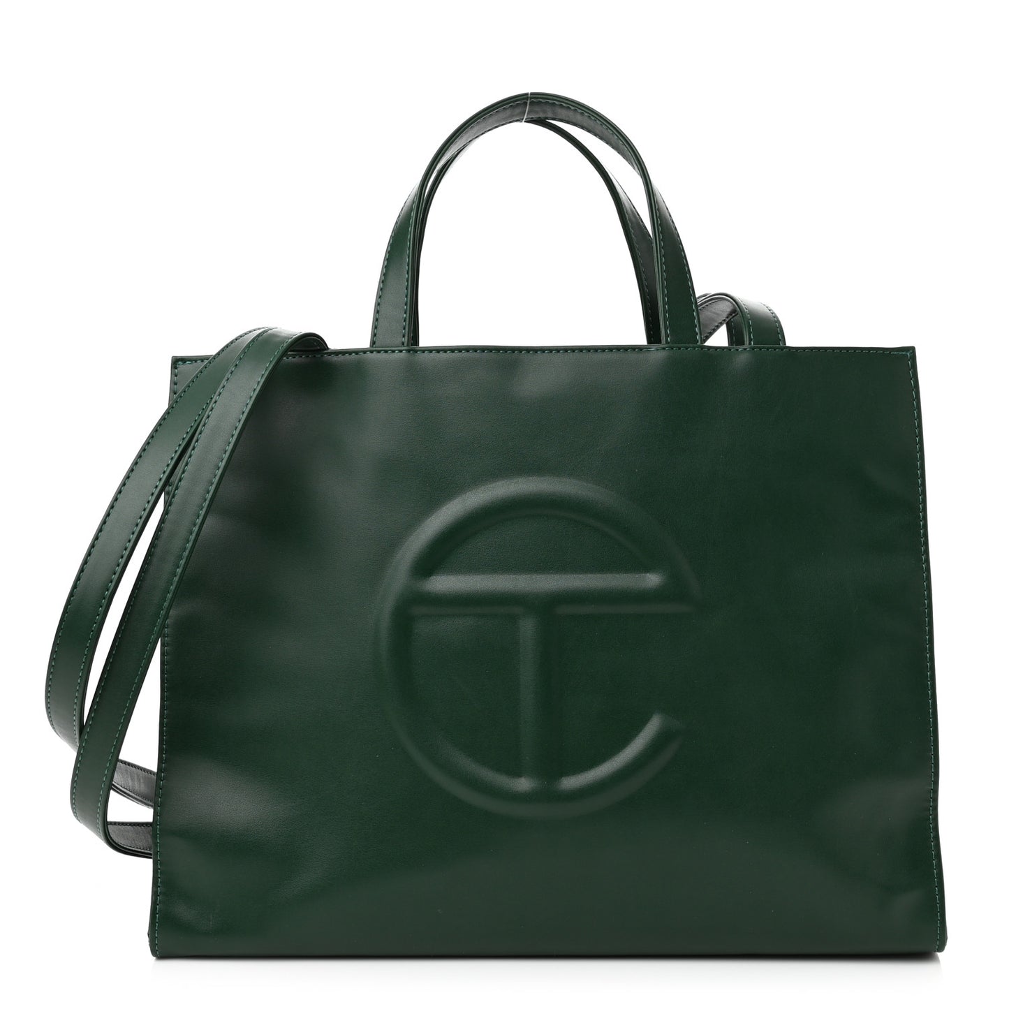 Vegan Leather Medium Shopping Bag Dark Olive