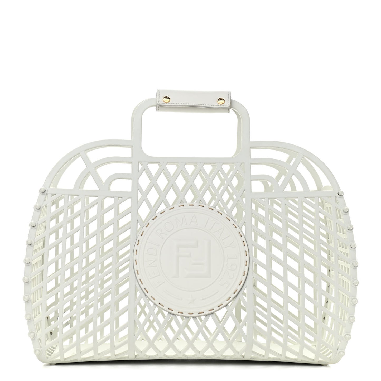 Recycled Plastic Vitello Liberty Matte Medium Fendi Basket White Ice