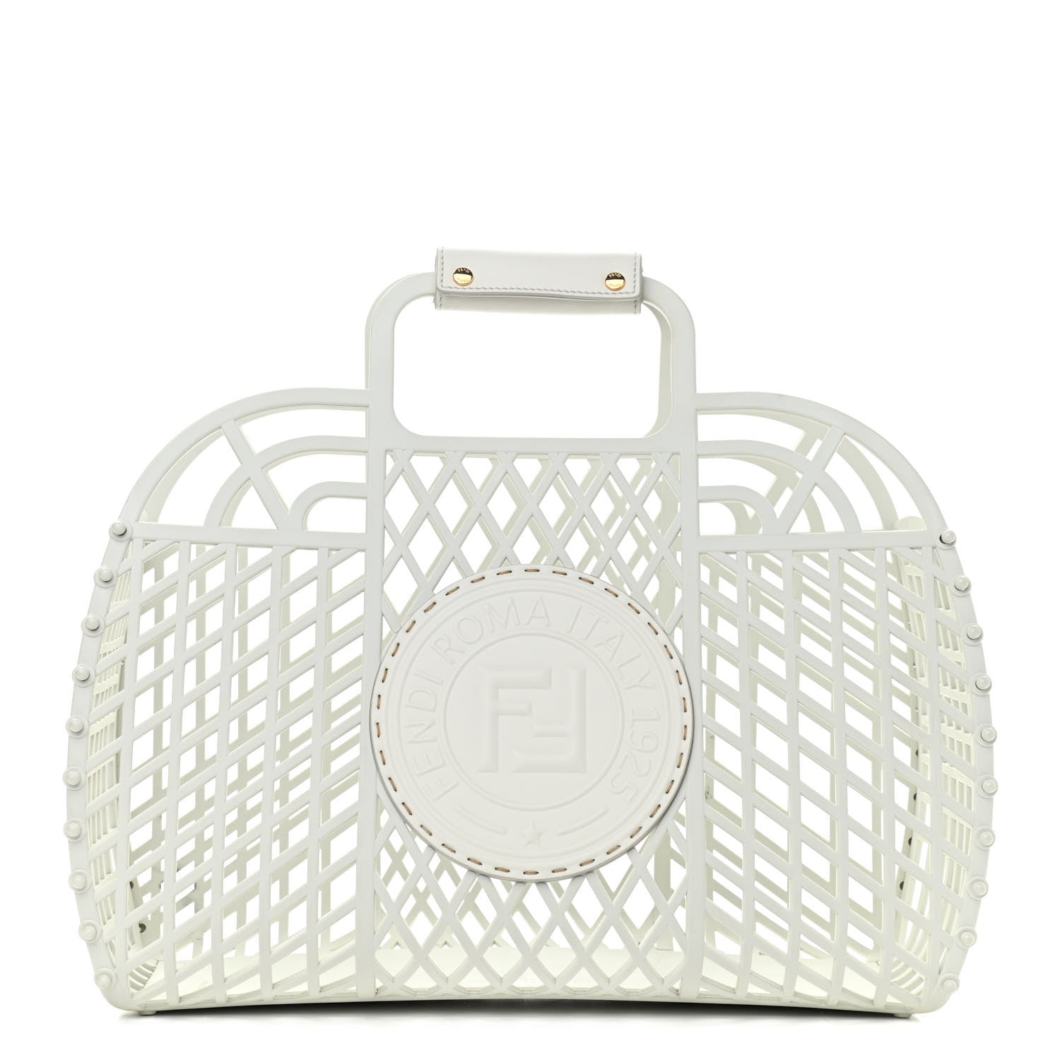 Fendi Recycled Plastic Vitello Liberty Matte Medium Fendi Basket White Ice 1 of 13