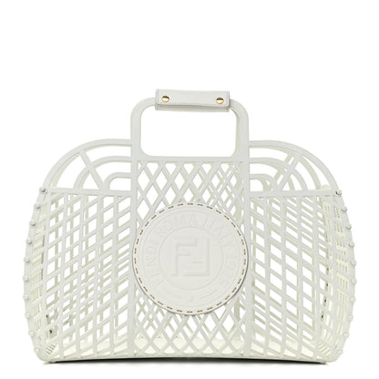 Fendi Recycled Plastic Vitello Liberty Matte Medium Fendi Basket White Ice 1 of 13