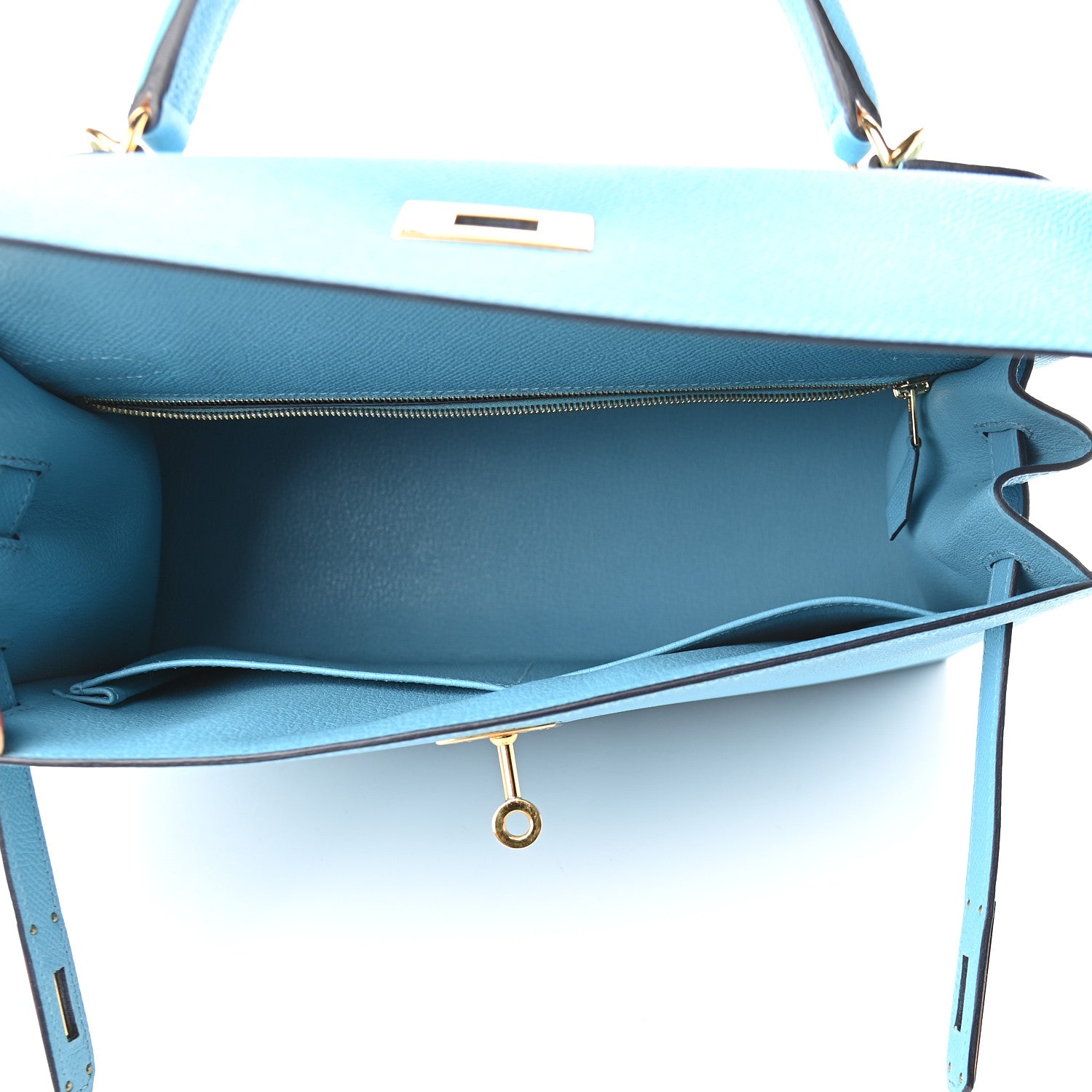 Hermes Epsom Kelly Sellier 32 Bleu Du Nord 5 of 10