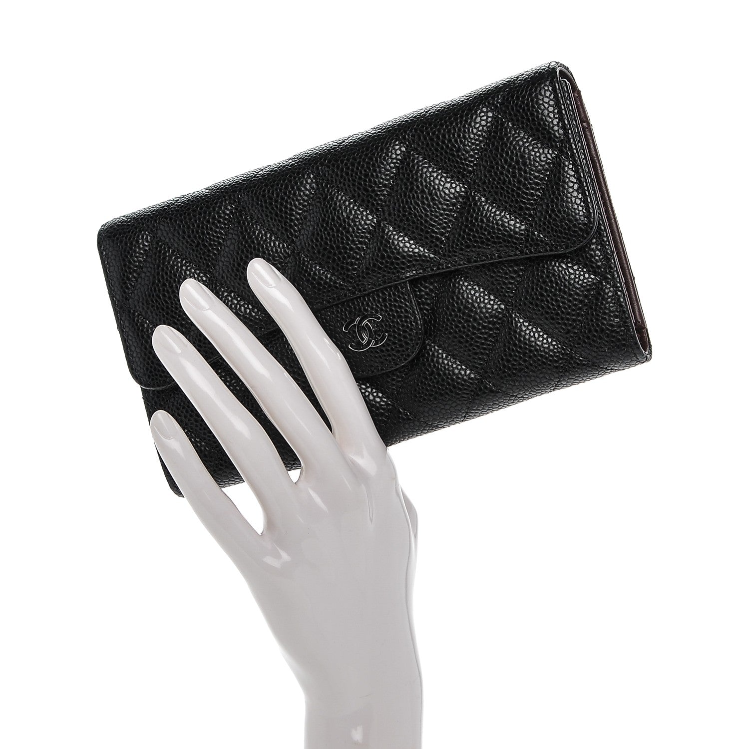 Chanel Caviar Quilted Large Flap Wallet Black 2 of 8