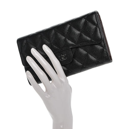 Chanel Caviar Quilted Large Flap Wallet Black 2 of 8