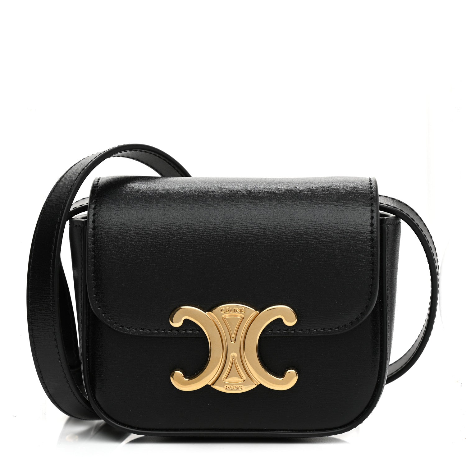 Celine Shiny Calfskin Mini Triomphe Black 1 of 11
