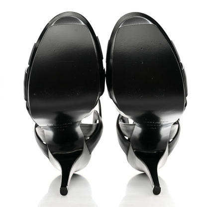 Saint Laurent Calfskin Tribute 105 Platform Sandals 36 Black 5 of 9