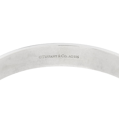 Tiffany Sterling Silver Diamond Narrow Locks Bangle Bracelet 3 of 3