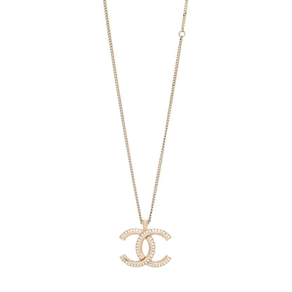Chanel Baguette Crystal Logo CC Chain Necklace Gold 1 of 4