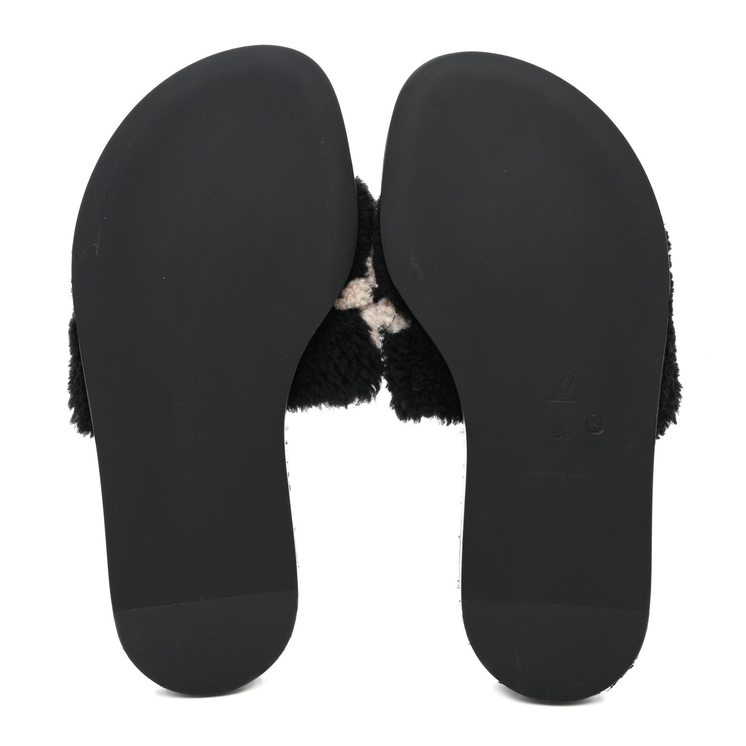 Louis Vuitton Shearling Magnetic Flat Mule 38 Black 5 of 8