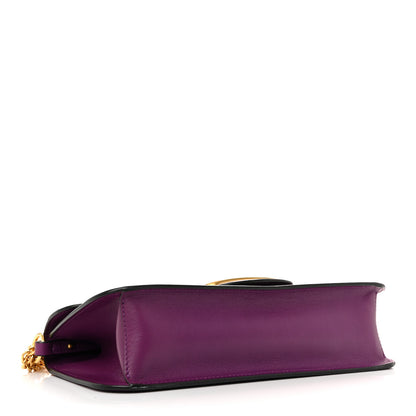Valentino Garavani Calfskin Vlogo Loco Shoulder Bag Prune 4 of 10