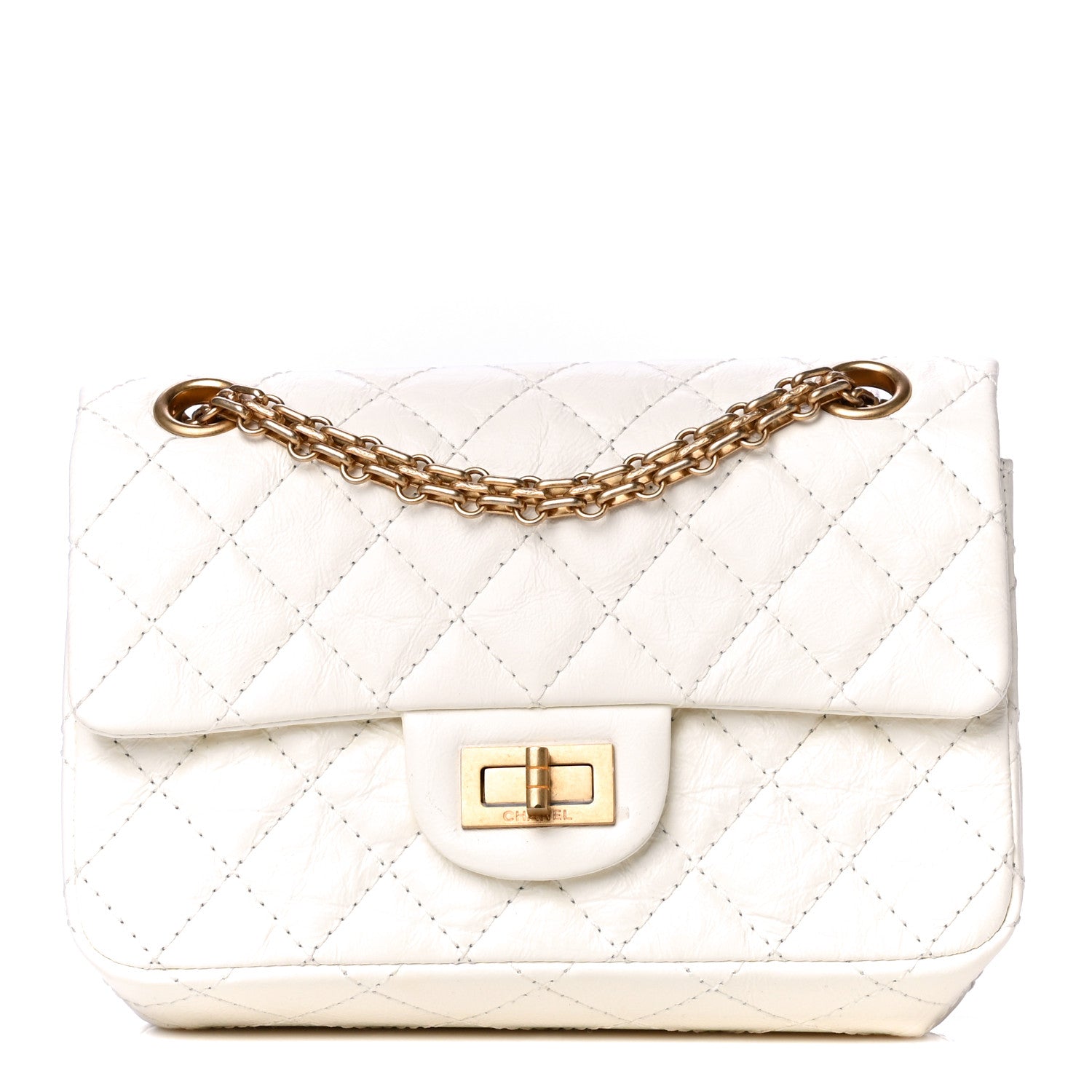 Chanel Aged Calfskin Quilted 2.55 Reissue Mini Flap White 1 of 8