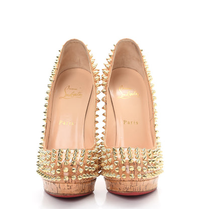 Christian Louboutin Cork Lucido Yolanda 120 Spikes Pumps 37.5 Natural 2 of 10