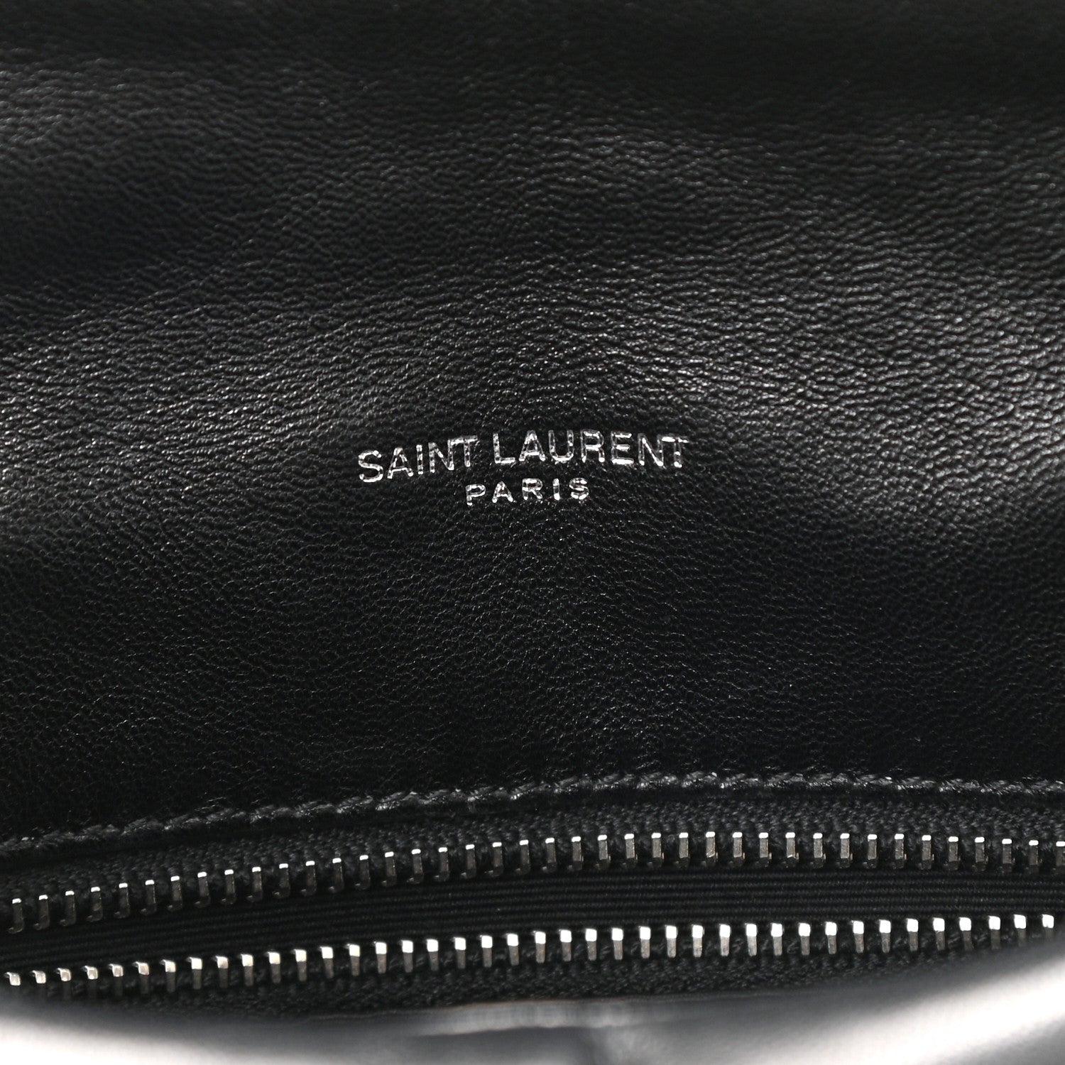 Saint Laurent Lambskin Quilted Toy Loulou Puffer Monogram Chain Satchel Black 7 of 9