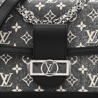 Louis Vuitton Denim Monogram Jacquard Dauphine MM Black 7 of 9