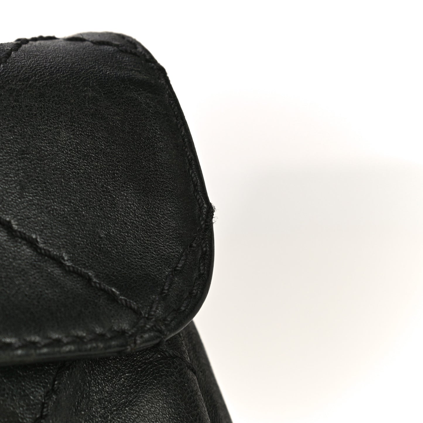 Lambskin Small Stitched Mini Flap Black