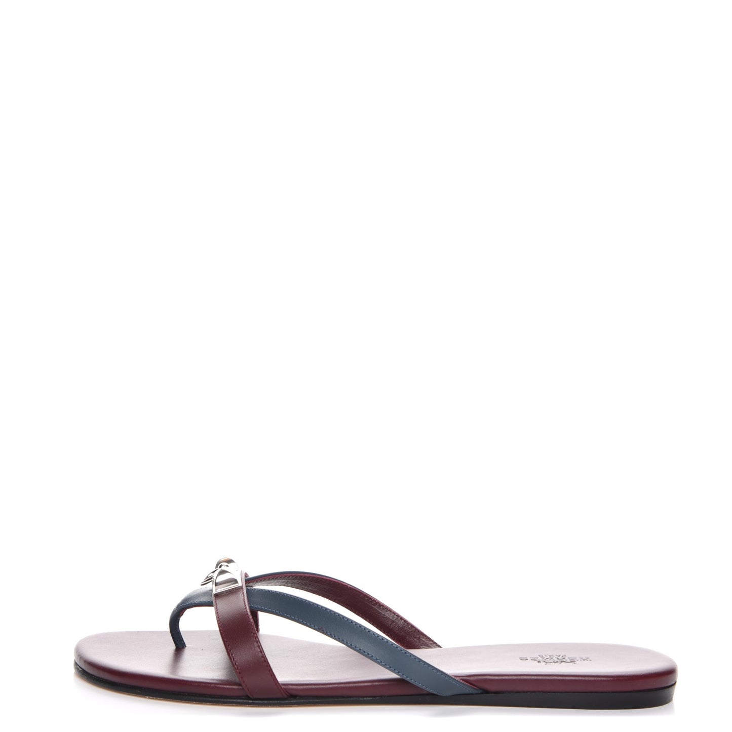 Nappa Calfskin Corfou Sandals 38 Bleu Ardoise Bordeaux