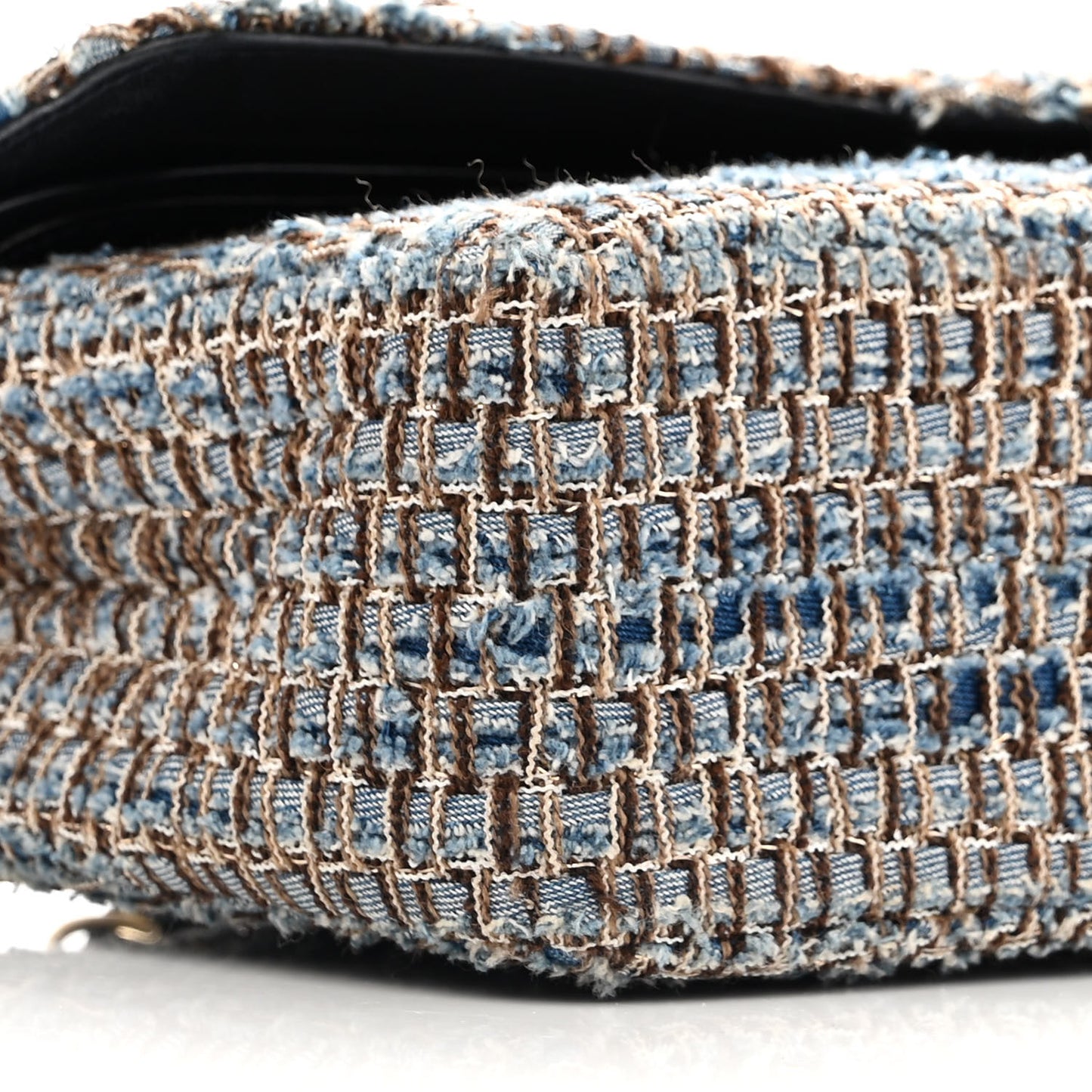 Tweed Medium Double Flap Blue Multicolor