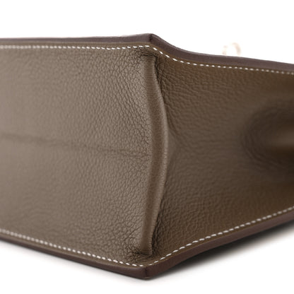 Hermes Evercolor Verso Kelly Danse II Belt Bag Etoupe Vert Fonce 10 of 11