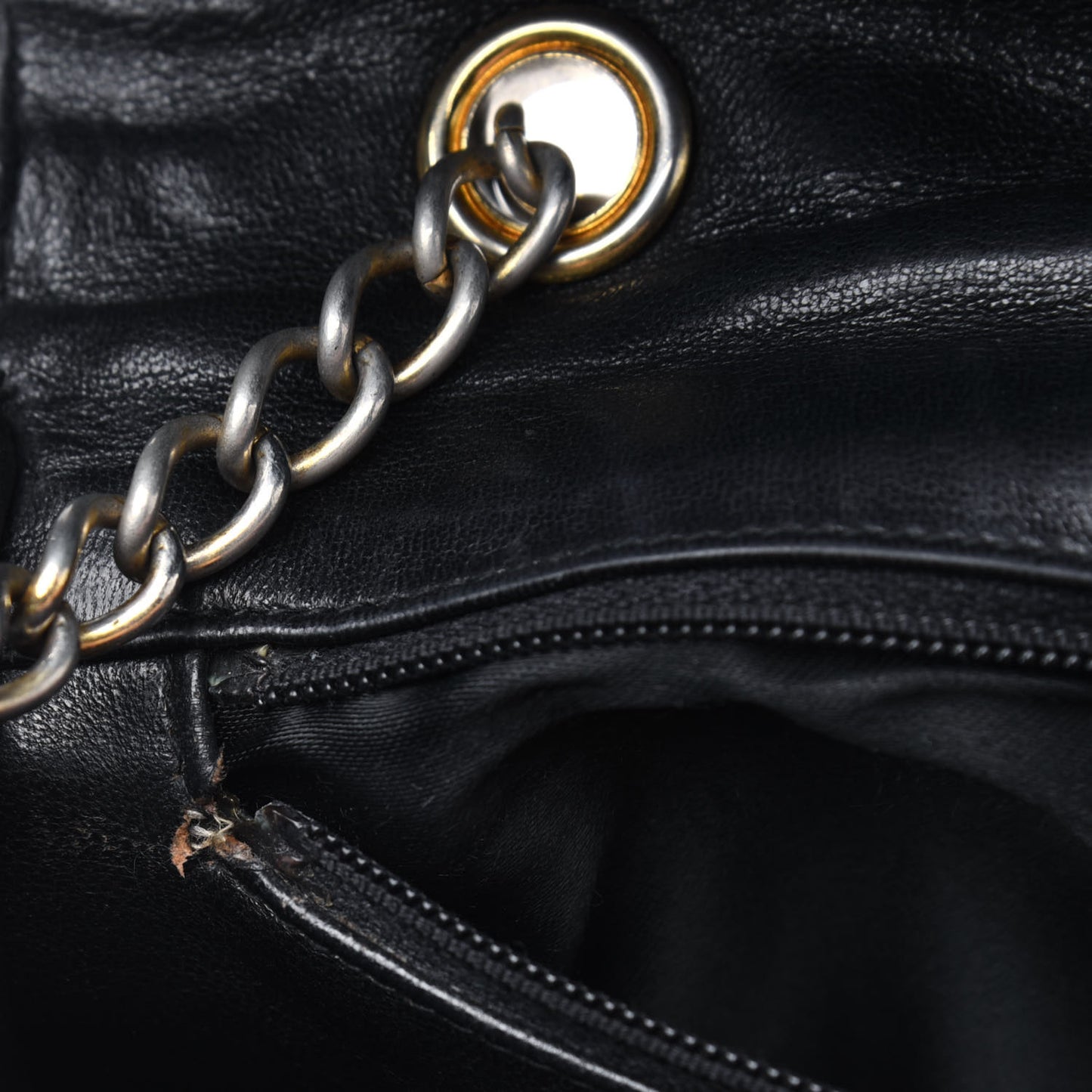 Lambskin Quilted Small Tassel Single Flap Black