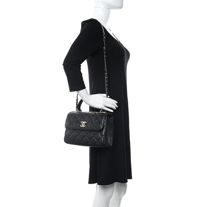 Chanel Lambskin Quilted Small Trendy CC Dual Handle Flap Bag Black 2 of 12