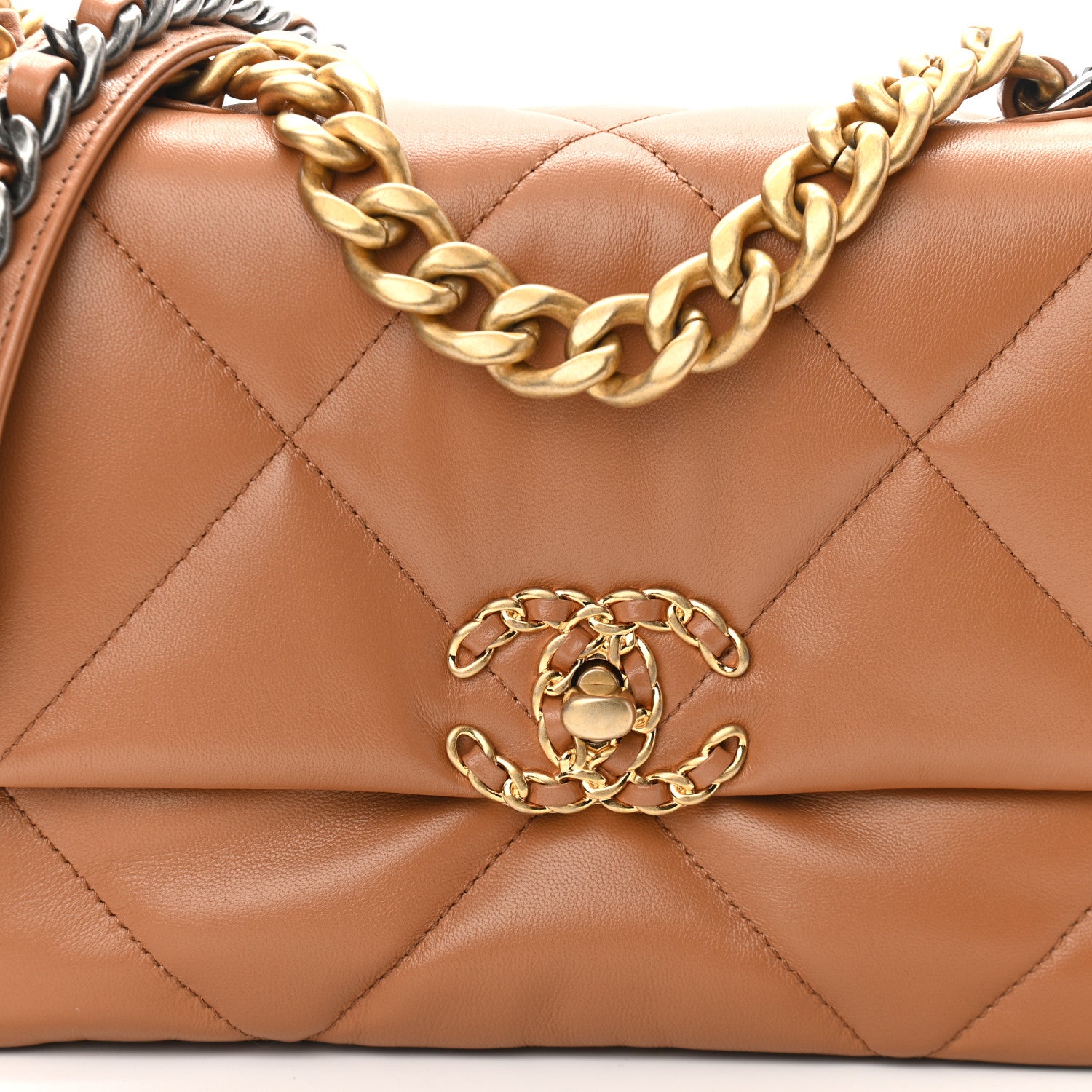 Chanel Lambskin Quilted Medium Chanel 19 Flap Brown 10 of 10