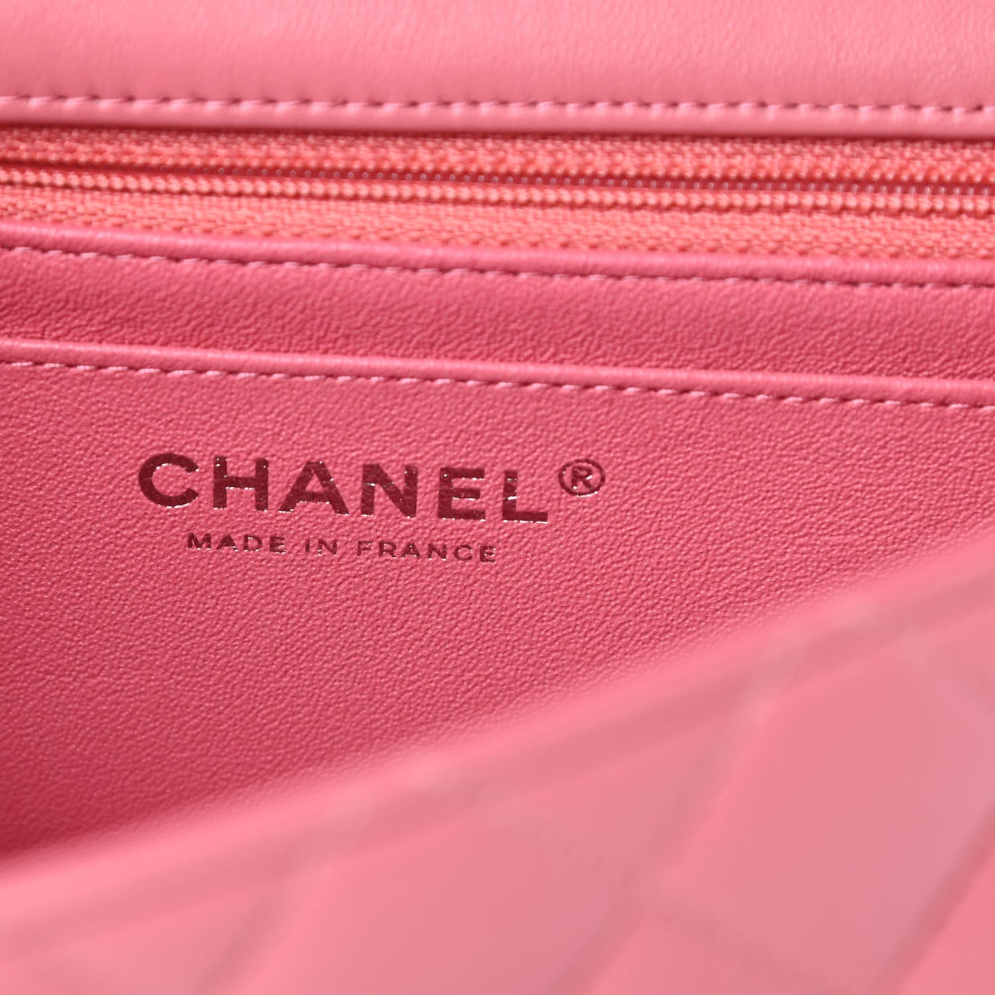 Lambskin Quilted Mini Rectangular Flap Pink