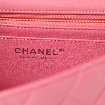 Chanel Lambskin Quilted Mini Rectangular Flap Pink 6 of 10