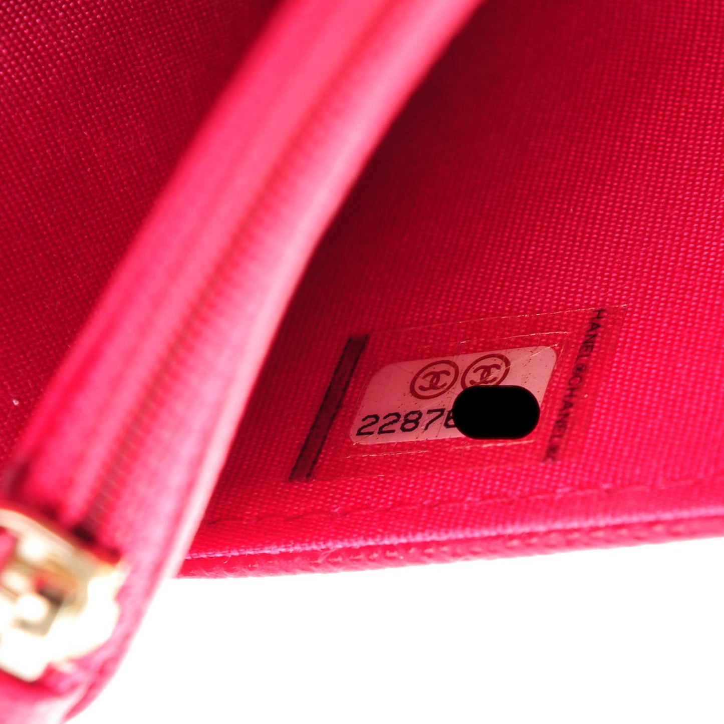 Caviar Camellia Embossed Wallet On Chain WOC Fuschia
