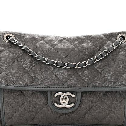Chanel Caviar Quilted Large French Riviera Flap Dark Grey 7 of 13