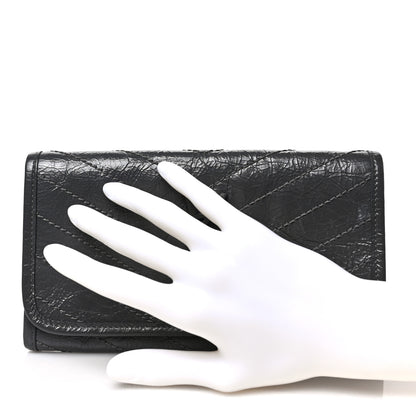 Saint Laurent Crinkled Calfskin Matelasse Monogram Niki Wallet Storm 2 of 6