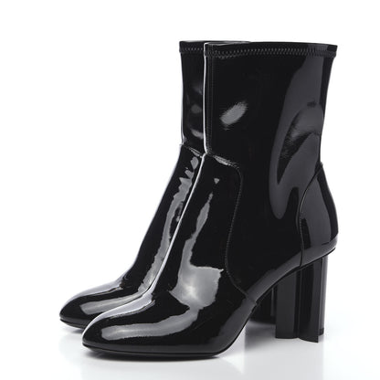 Louis Vuitton Patent Silhouette Ankle Boots 37 Black 3 of 9