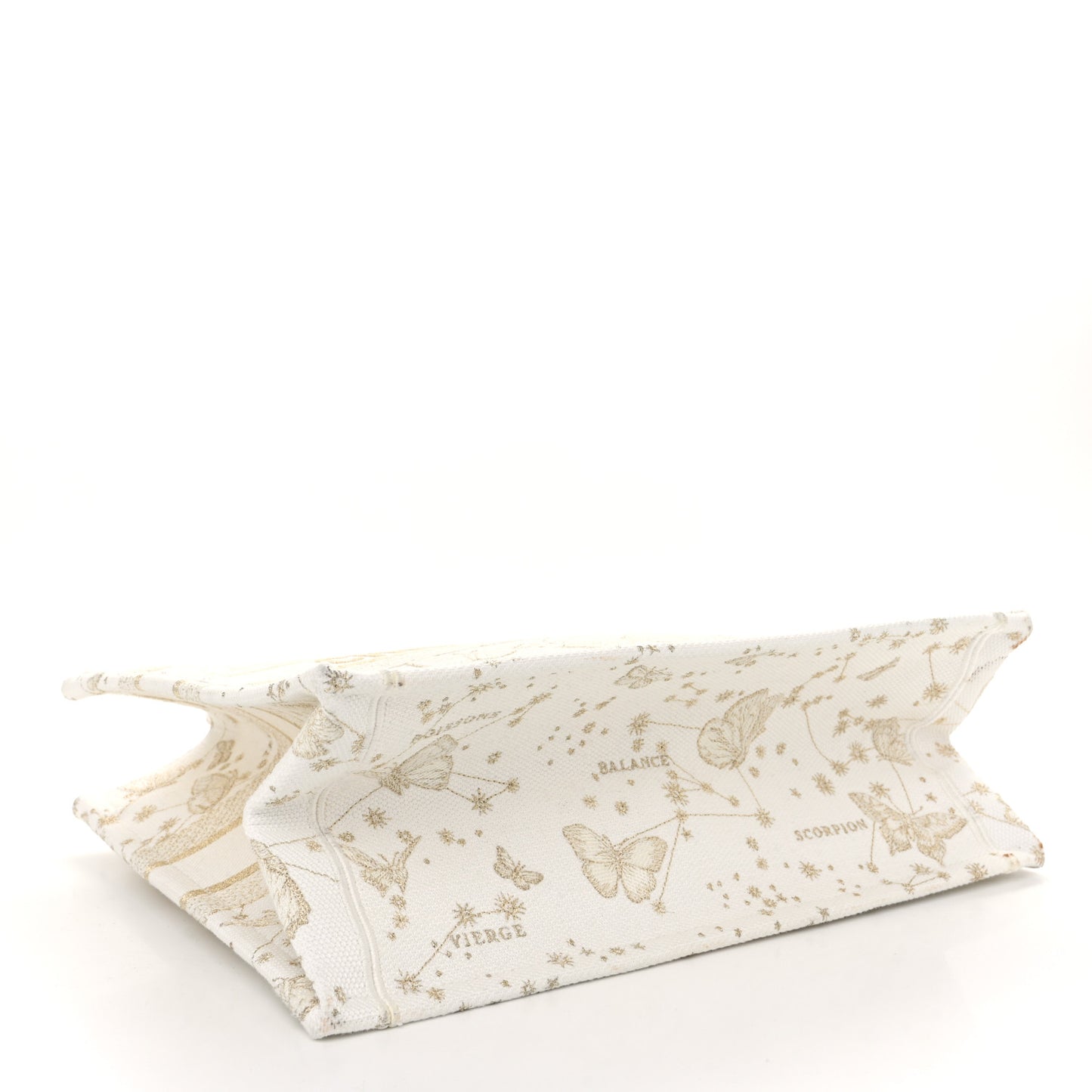 Canvas Embroidered Medium Zodiac Print Book Tote Gold