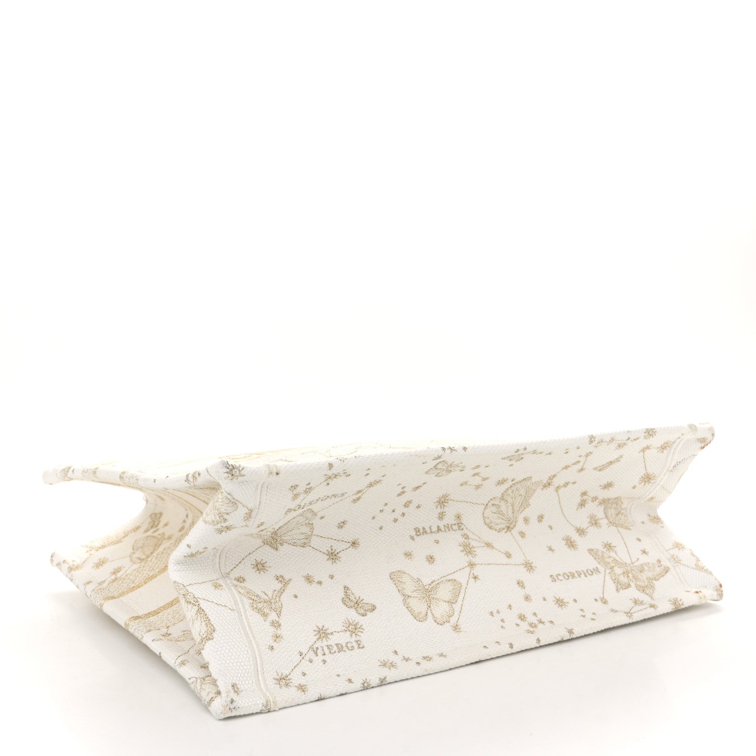 Christian Dior Canvas Embroidered Medium Zodiac Print Book Tote Gold 3 of 10