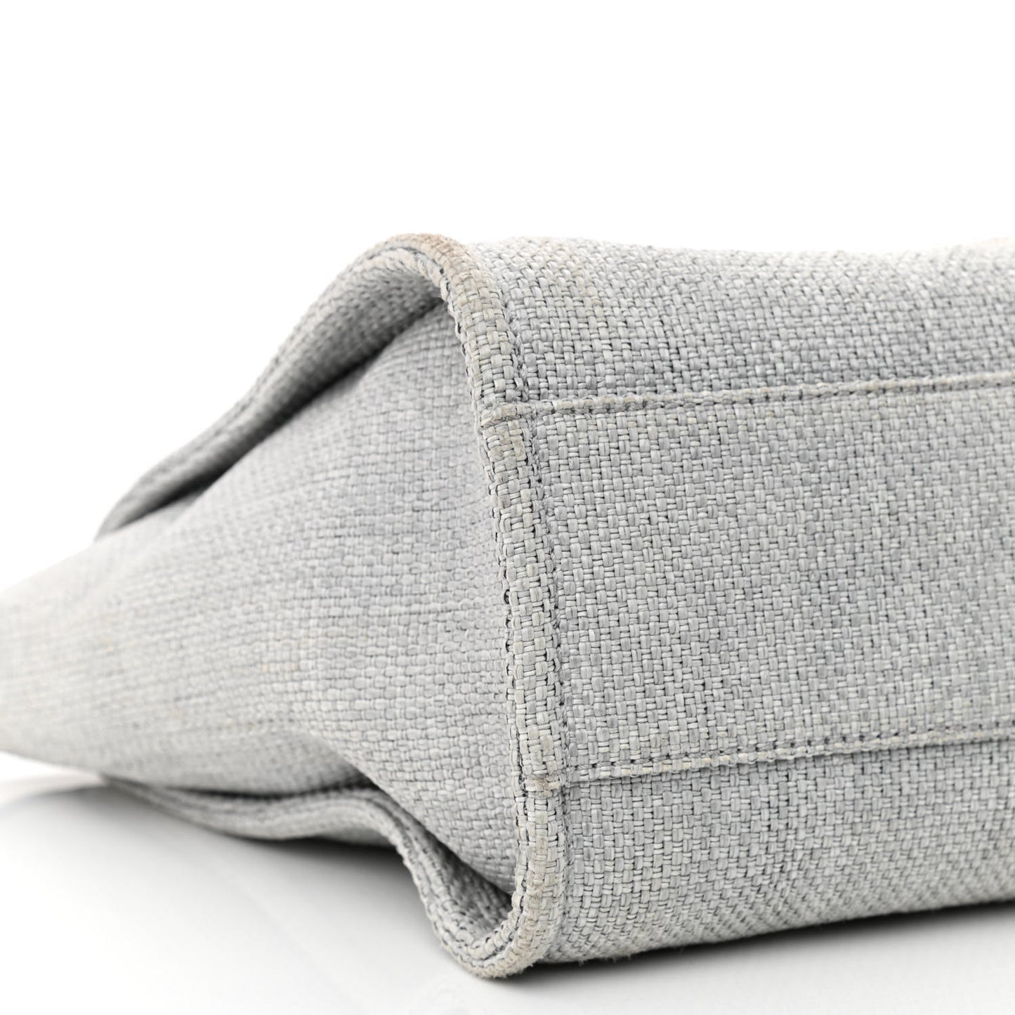 Woven Straw Raffia Small Deauville Tote Grey