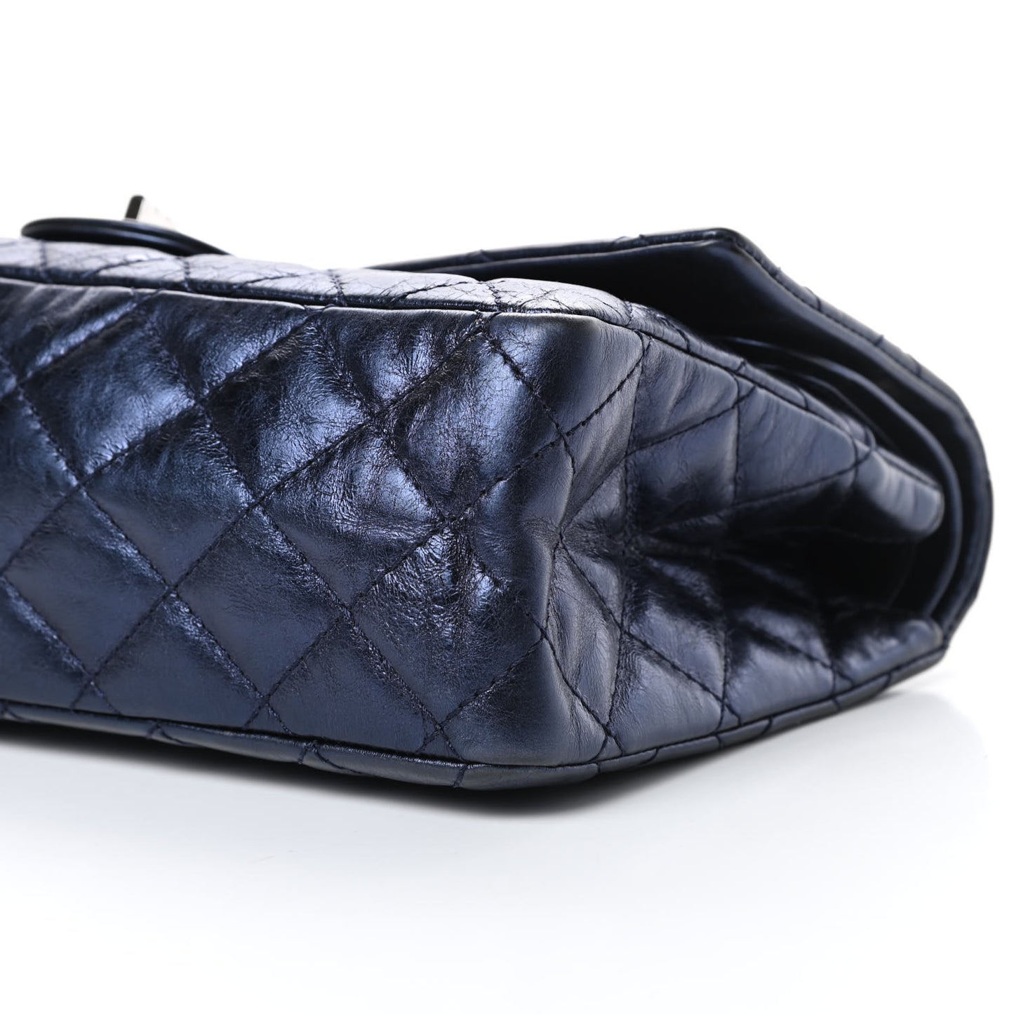 Metallic Aged Calfskin Quilted 2.55 Reissue 226 Flap Blue