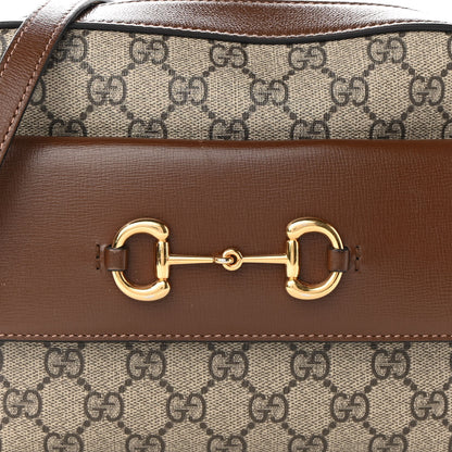 Gucci GG Supreme Monogram Small Horsebit 1955 Shoulder Bag Beige Brown Sugar 8 of 10