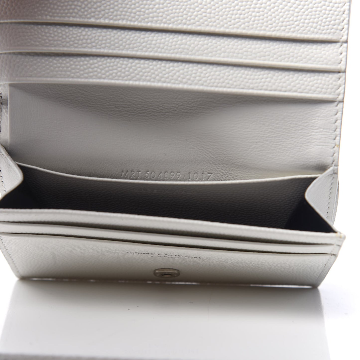 Grain De Poudre Matelasse Chevron Monogram Card Case Blanc Optique