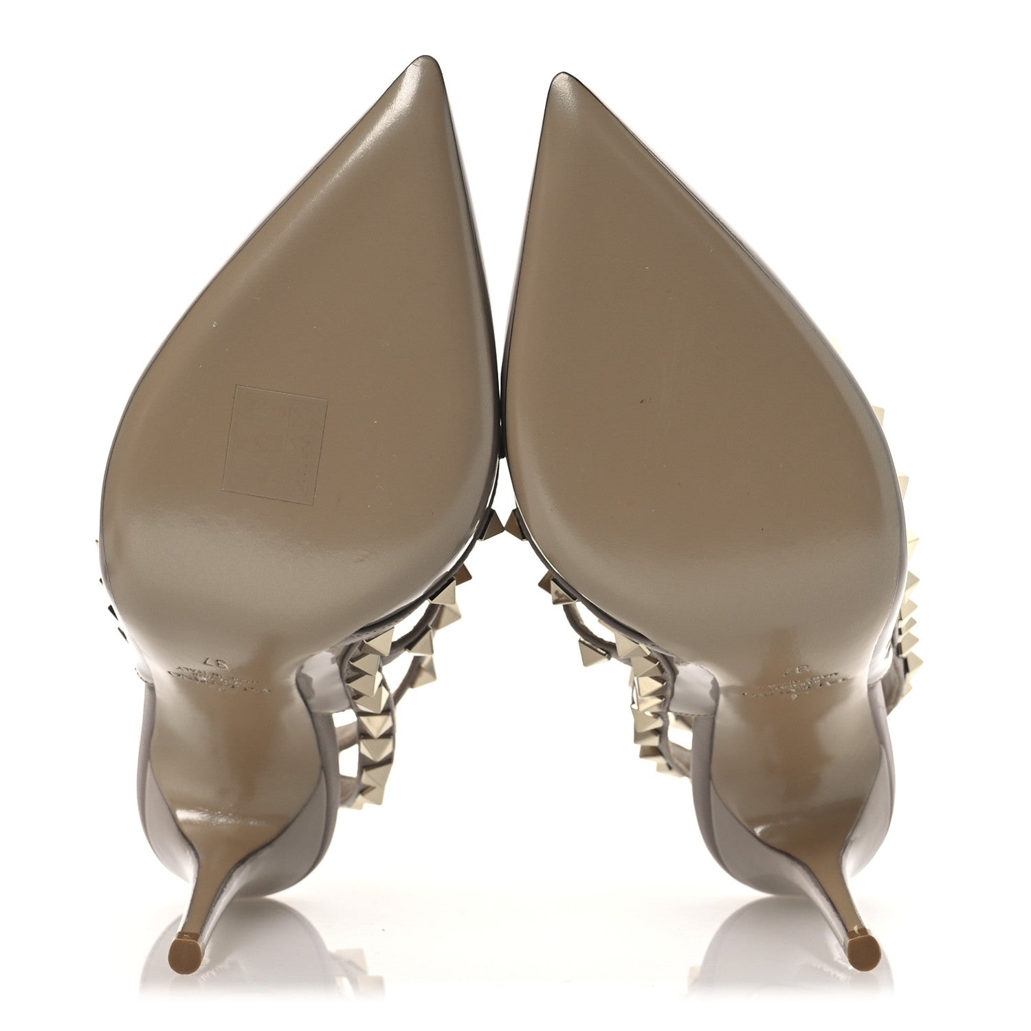 Valentino Garavani Patent Nappa Rockstud Ankle Strap 100mm Pumps 37 Poudre 7 of 13