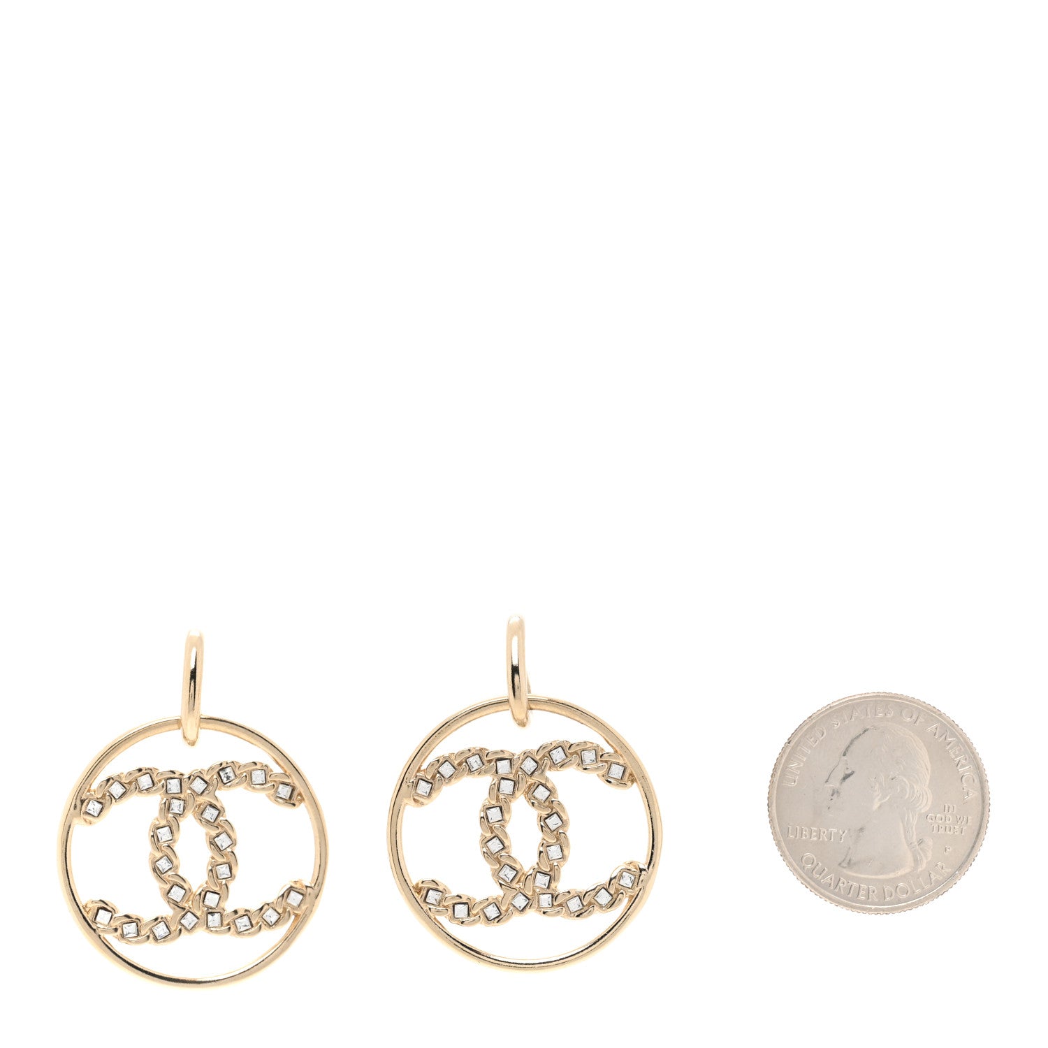 Chanel Baguette Crystal High Society CC Drop Earrings Gold 2 of 5