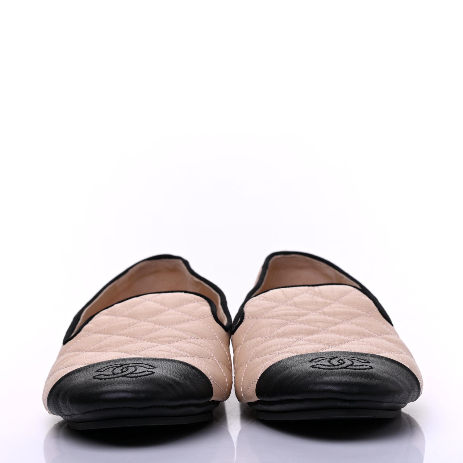Chanel Lambskin Quilted Cap Toe Slipper With Pouch 37 Pink Black 2 of 17
