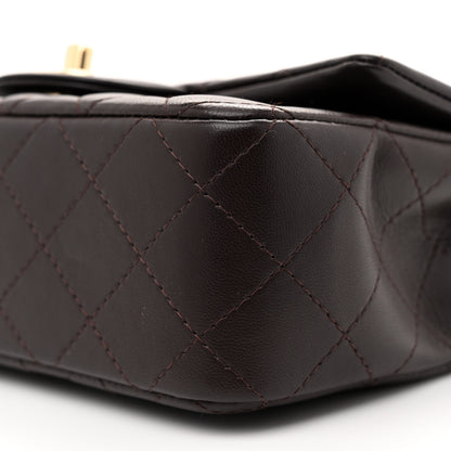 Chanel Lambskin Quilted Mini Rectangular Flap Dark Brown 10 of 10