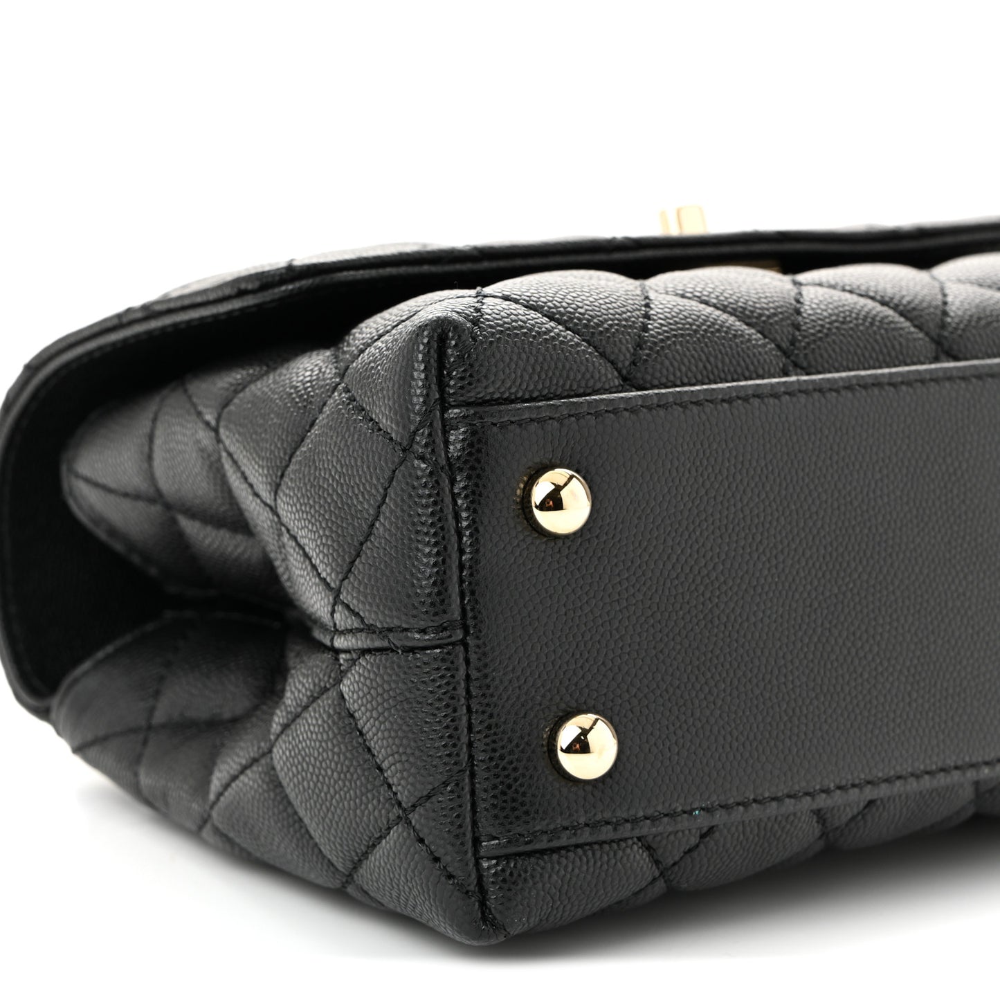 Caviar Quilted Mini Coco Handle Flap Black