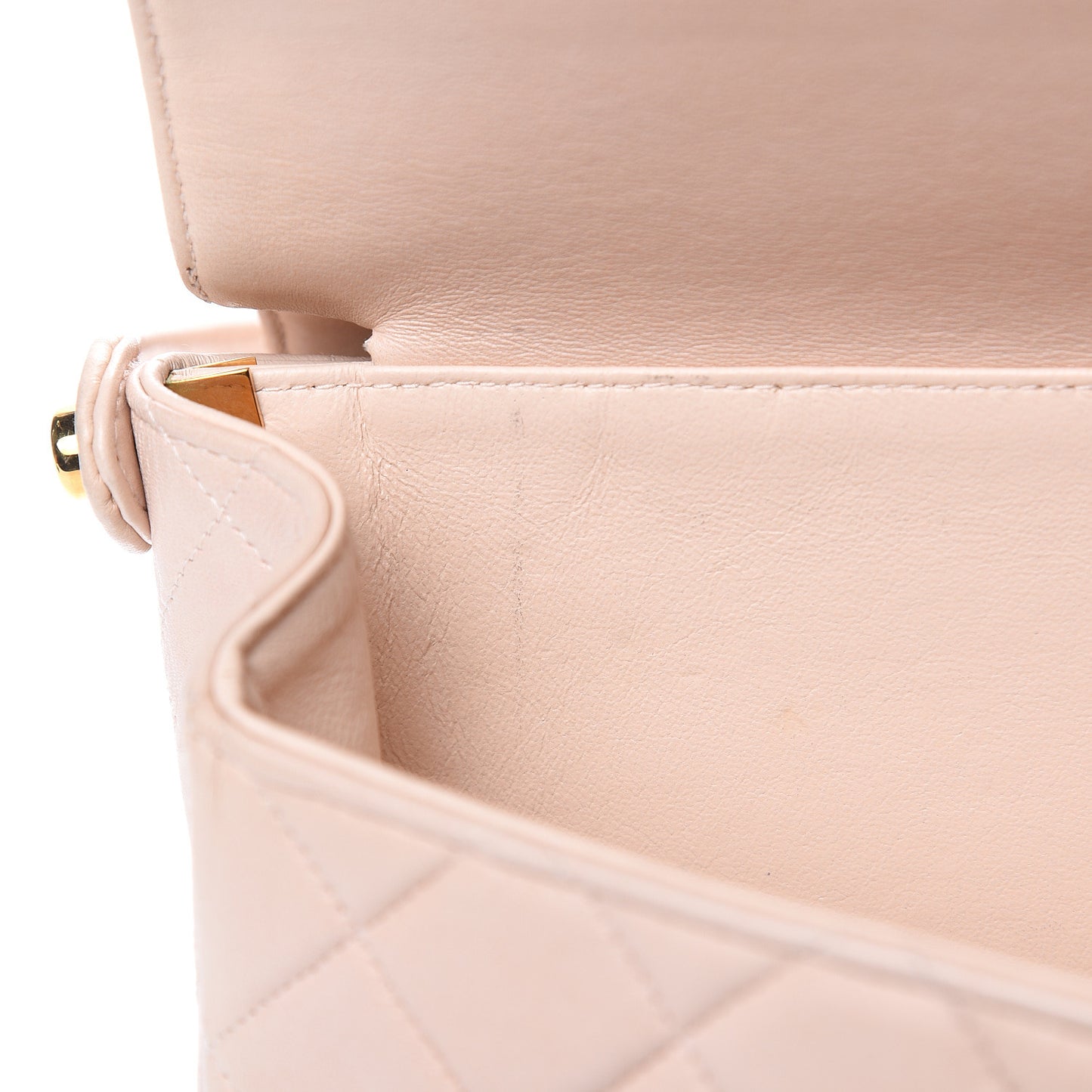 Lambskin Quilted Medium Double Sided Flap Light Pink