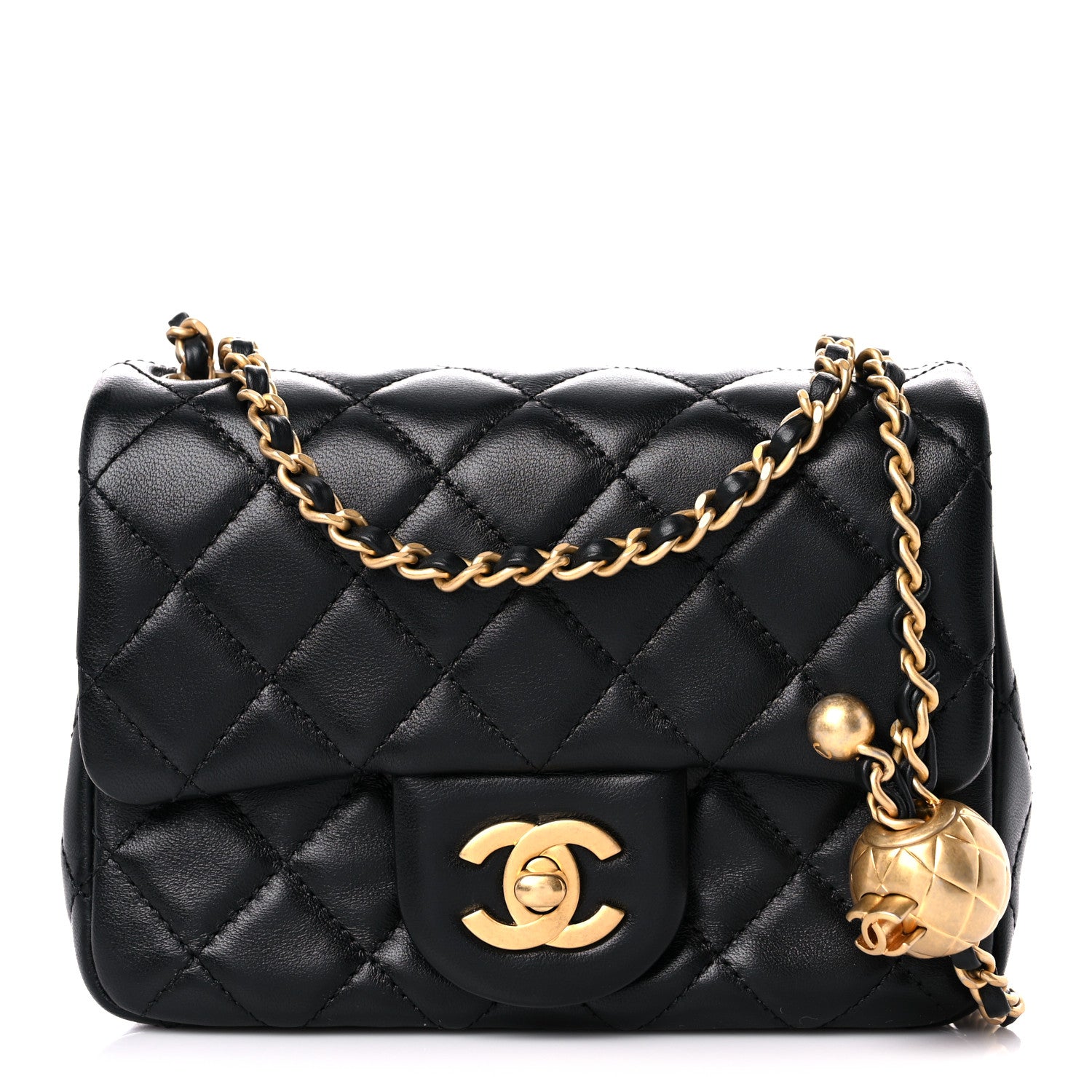 Chanel Lambskin Quilted Mini Pearl Crush Flap Black 1 of 9