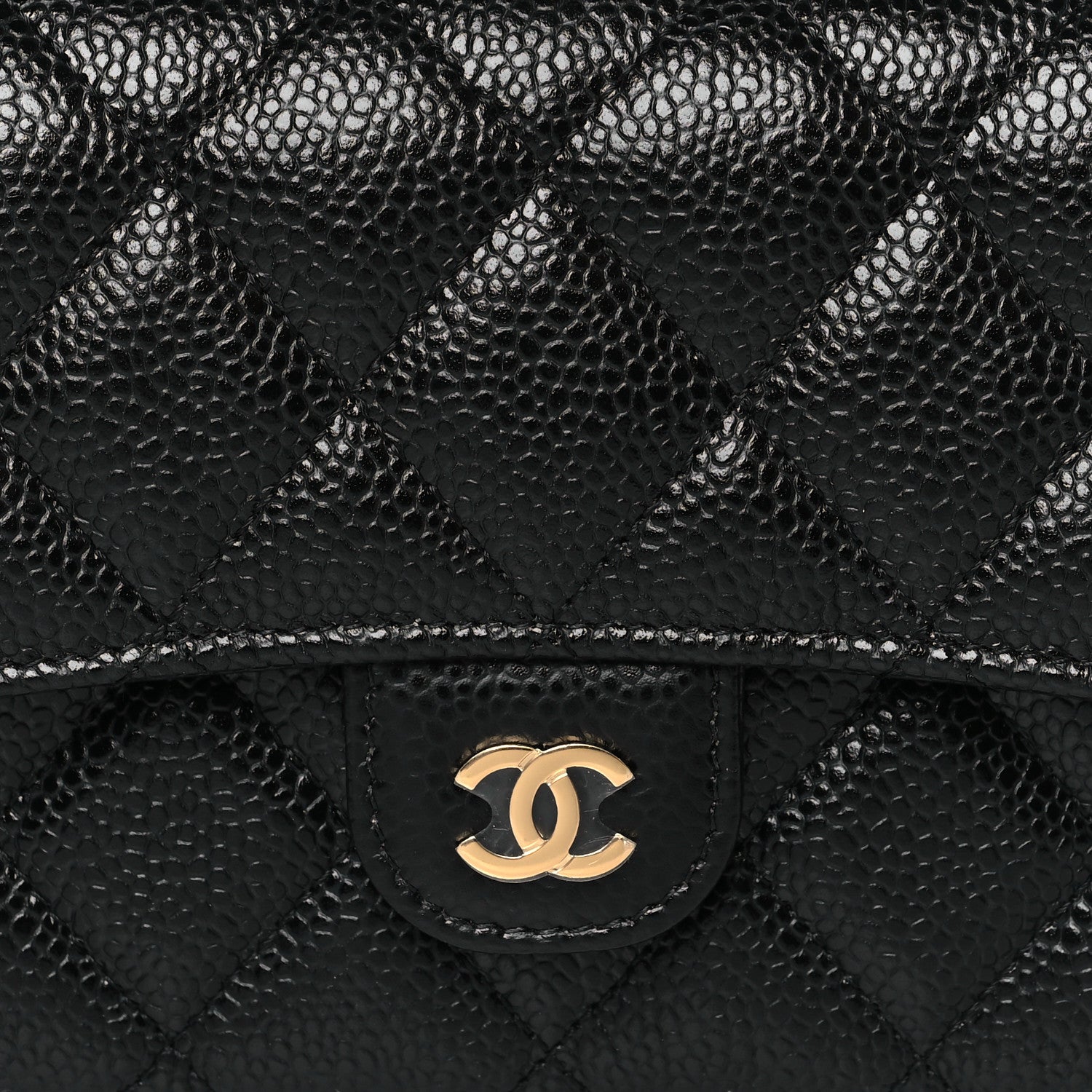 Chanel Caviar Quilted Large Gusset Flap Wallet Black 9 of 10