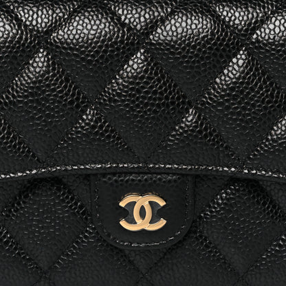 Chanel Caviar Quilted Large Gusset Flap Wallet Black 9 of 10